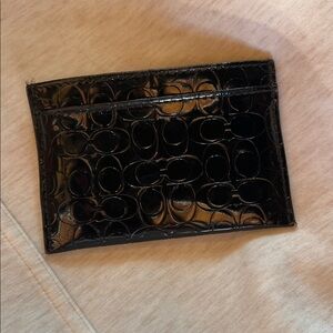 Sold Coach Black Embossed Card Holder